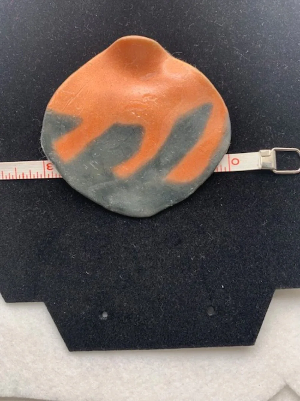 Unique Vintage abstract design ceramic pin from the 70's